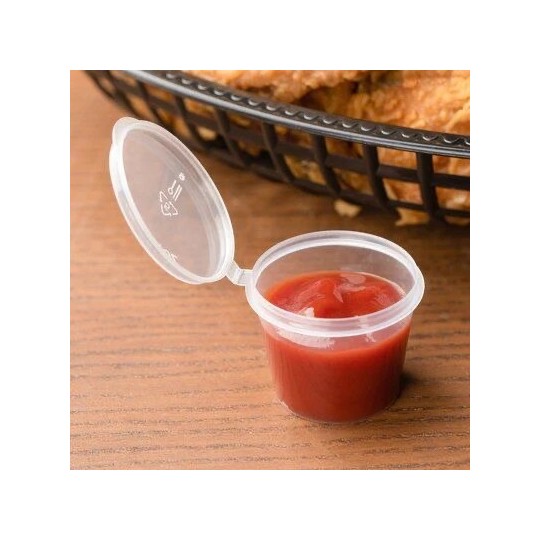 Pot sauce 30 ml avec couvercle – Pack de 500 | H.T.S Halal Traders & Services