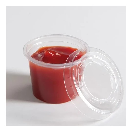 Pot sauce 30 ml avec couvercle – Pack de 500 | H.T.S Halal Traders & Services