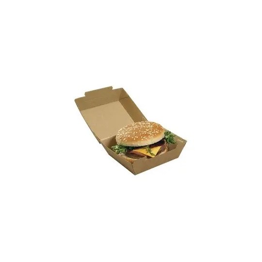 Boîte Kraft Burger Taille L – Lot de 500| Emballage Écologique | H.T.S. Halal Traders & Services