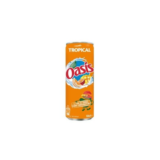 Oasis Tropical 33cl - Pack de 24 – Boisson fruitée idéal pour les Pros | H.T.S. Halal Traders & Services