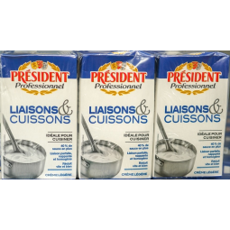 Président Crème Liquide 1L x6 – Crème professionnelle pour cuisine et pâtisserie | Halal Traders & Services