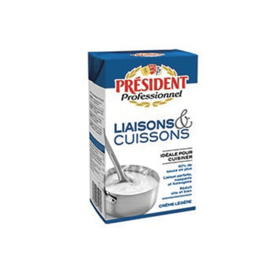 Président Crème Liquide 1L x6 – Crème professionnelle pour cuisine et pâtisserie | Halal Traders & Services