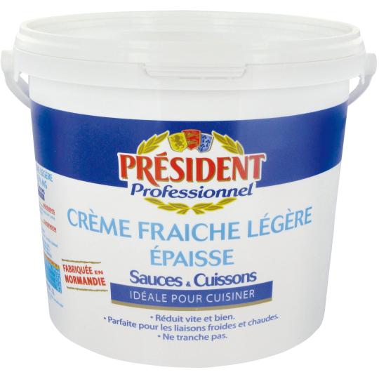 Président Crème Fraîche 5L – Crème onctueuse pour cuisine professionnelle | Halal Traders & Services