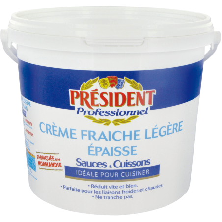 Président Crème Fraîche 5L – Crème onctueuse pour cuisine professionnelle | Halal Traders & Services