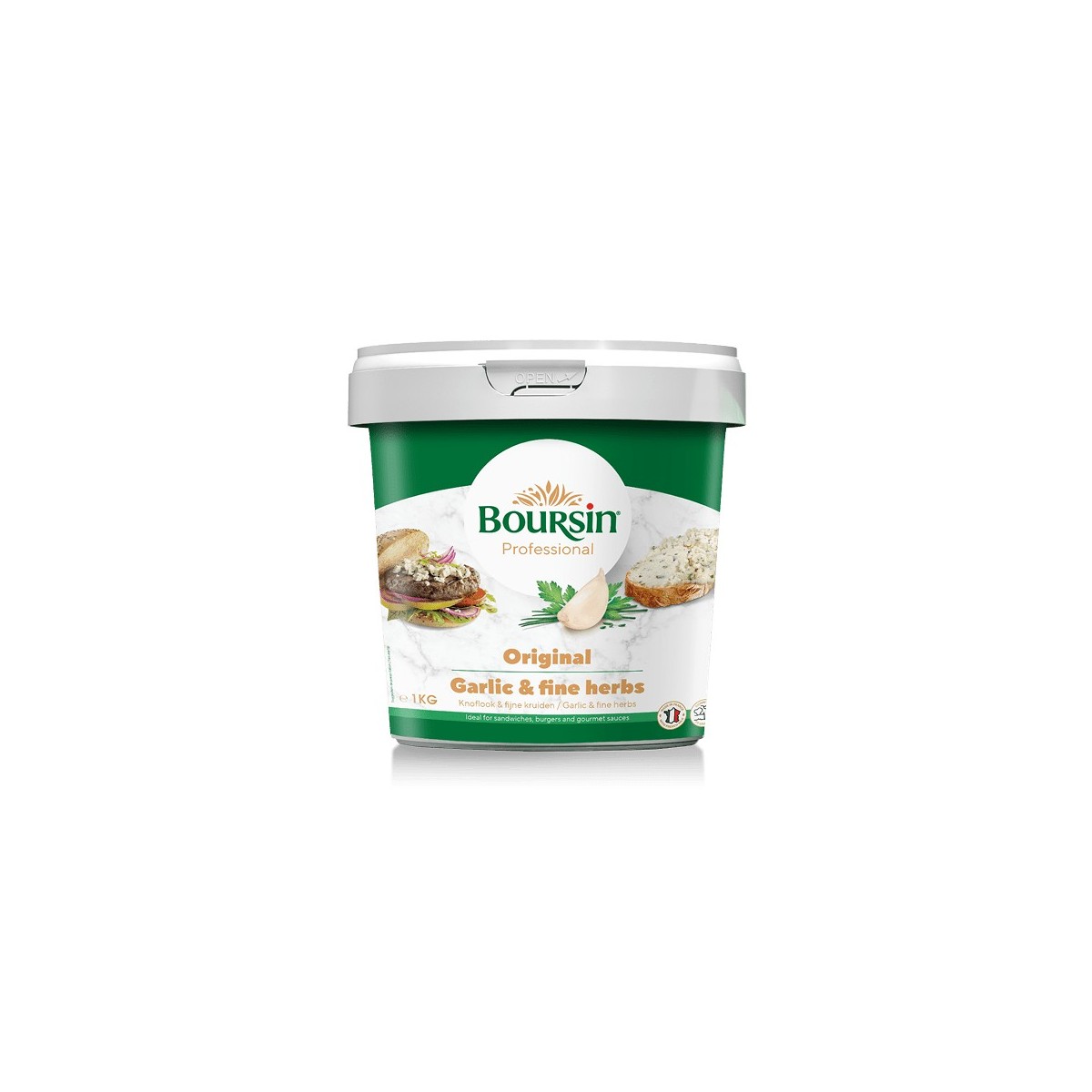 Boursin 1kg – Fromage frais ail & fines herbes pour professionnels | Halal Traders & Services
